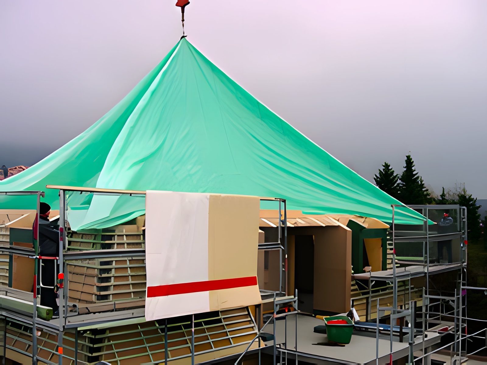 ESDA-Notdach - Plane ca. 15 x 15 m für Kran